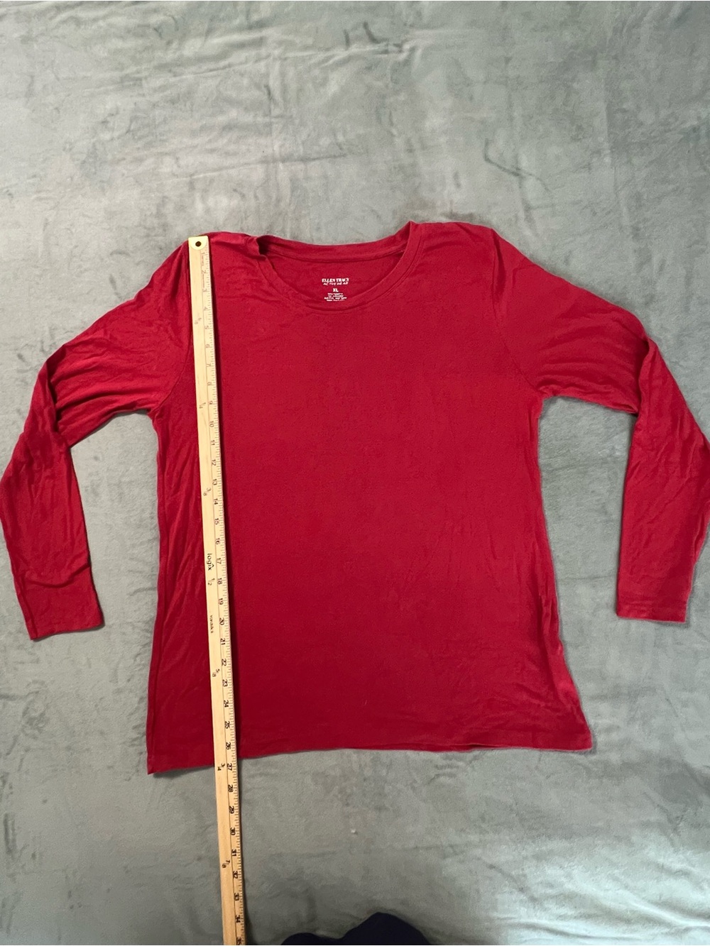Ellen Tracy Activewear Women’s Long Sleeve Crewneck Top - Red